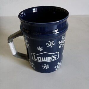 Lowe's limited edition "mini bucket" snowflake coffee holiday mug BRAND NEW